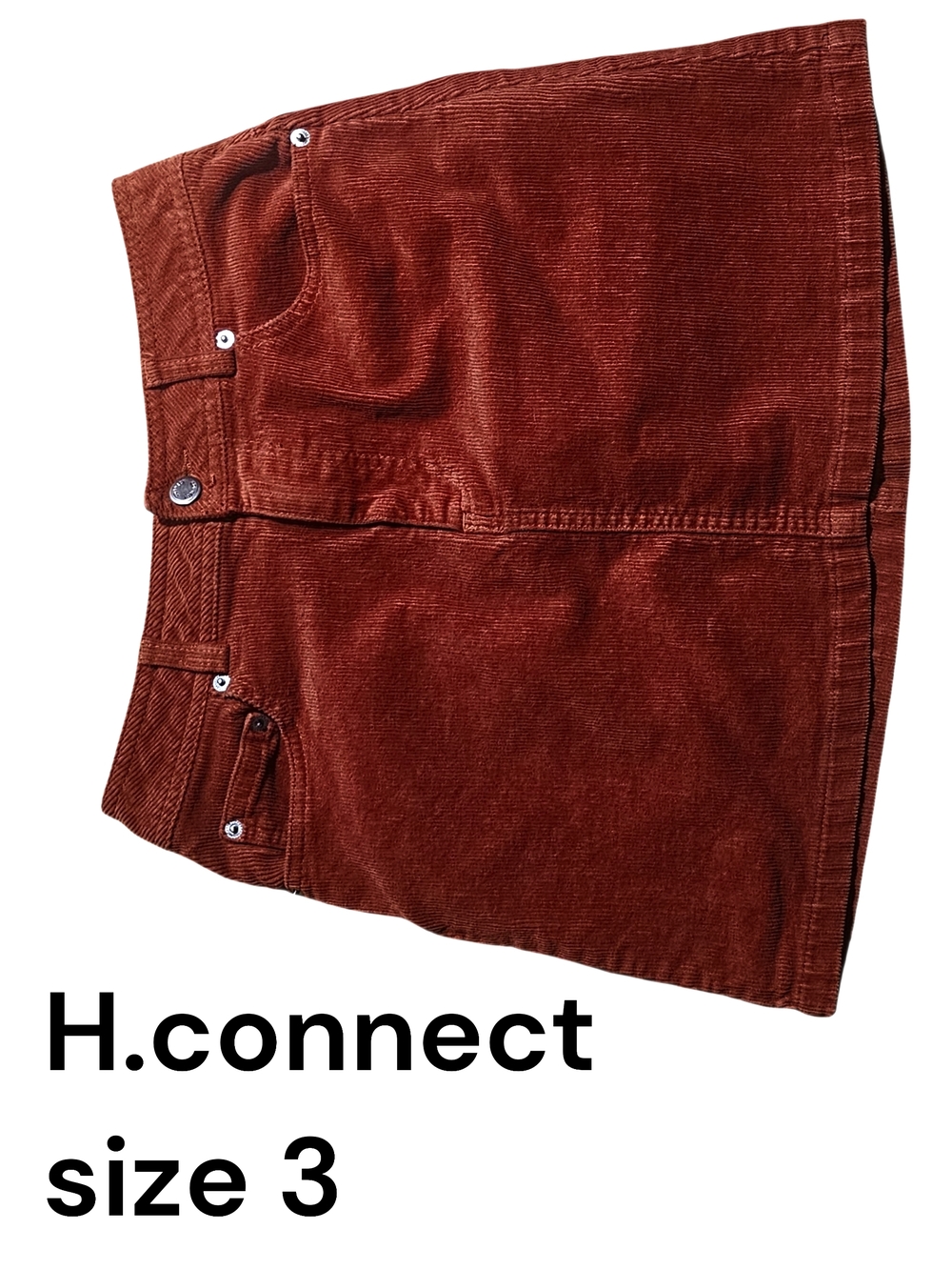 Rust Corduroy Mini Skirt